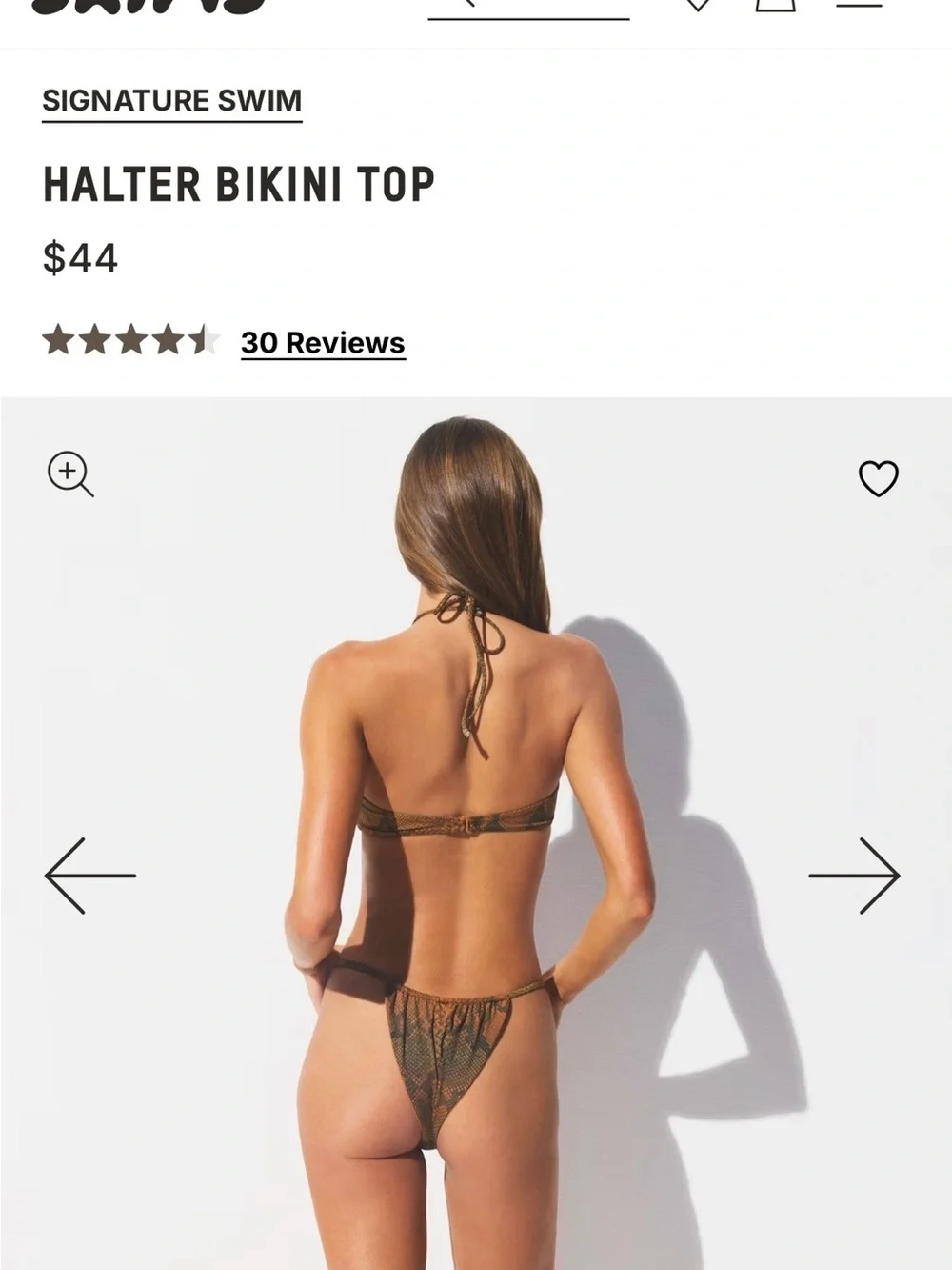 SKIMS Forest Ombre Snake U Wire Bikini Top NWT